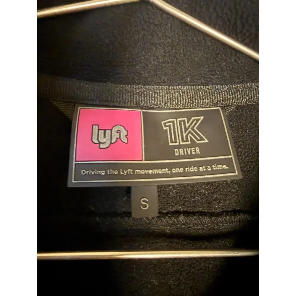 Lyft 1K Rides Men's Softshell Jacket Fleece Lined Black Size S Mens